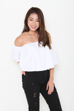 Load image into Gallery viewer, France Off Shoulder Top in White
