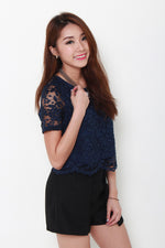 Load image into Gallery viewer, Barbie Lace Top in Navy
