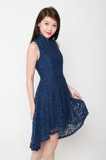Load image into Gallery viewer, Eden Hi Lo Cheongsam Dress in Navy
