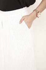 Load image into Gallery viewer, Trina Pin Stripe Box Culottes in White
