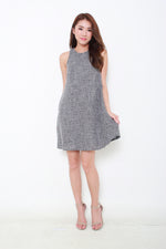 Load image into Gallery viewer, Paisley Tank Dress in Tweed Navy
