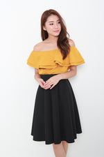 Load image into Gallery viewer, Sienna Ruffle Off Shoulder Top in Mustard
