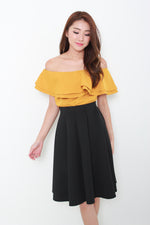 Load image into Gallery viewer, Sienna Ruffle Off Shoulder Top in Mustard
