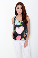 Load image into Gallery viewer, Gianna Floral V Neck Top in Black
