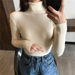 Load image into Gallery viewer, Knitted Ribbed Turtleneck Pullover
