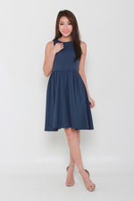 Load image into Gallery viewer, Kacey Cut In Midi Dress in Navy
