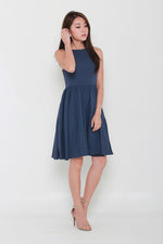 Load image into Gallery viewer, Kacey Cut In Midi Dress in Navy
