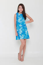 Load image into Gallery viewer, Ocean Abstract Dress in Blue
