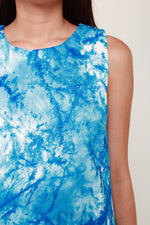 Load image into Gallery viewer, Ocean Abstract Dress in Blue
