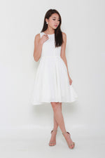 Load image into Gallery viewer, Kacey Cut In Midi Dress in White
