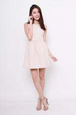 Load image into Gallery viewer, Vera Quilt Embossed Skater Dress in Nude
