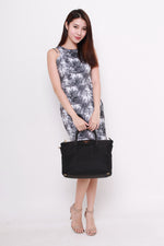 Load image into Gallery viewer, Yale Cut In Dress in Palm Prints (Grey)

