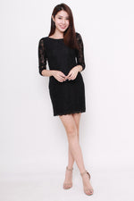 Load image into Gallery viewer, *NASSA* Taylor Lace Dress in Black
