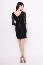 Load image into Gallery viewer, *NASSA* Taylor Lace Dress in Black
