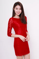 Load image into Gallery viewer, *NASSA* Taylor Lace Dress in Red
