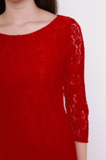 Load image into Gallery viewer, *NASSA* Taylor Lace Dress in Red
