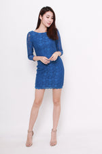 Load image into Gallery viewer, *NASSA* Taylor Lace Dress in Blue
