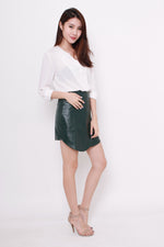 Load image into Gallery viewer, Vivien Curve Layer Skirt in Green

