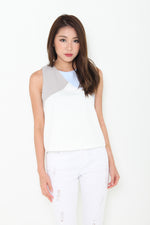 Load image into Gallery viewer, Ricki Colour Block Top in Blue/Grey
