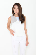 Load image into Gallery viewer, Ricki Colour Block Top in Blue/Grey
