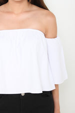 Load image into Gallery viewer, France Off Shoulder Top in White
