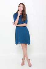 Load image into Gallery viewer, Zoey Crop Pleat Dress in Blue
