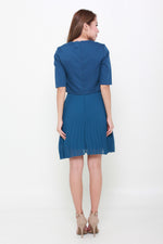 Load image into Gallery viewer, Zoey Crop Pleat Dress in Blue
