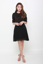 Load image into Gallery viewer, Zoey Crop Pleat Dress in Black
