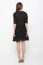 Load image into Gallery viewer, Zoey Crop Pleat Dress in Black
