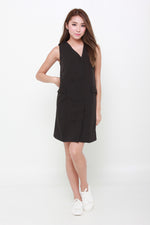 Load image into Gallery viewer, Gigi Button Trench Dress in Black
