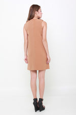 Load image into Gallery viewer, Gigi Button Trench Dress in Camel
