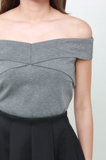 Load image into Gallery viewer, Aura Off Shoulder Top in Grey

