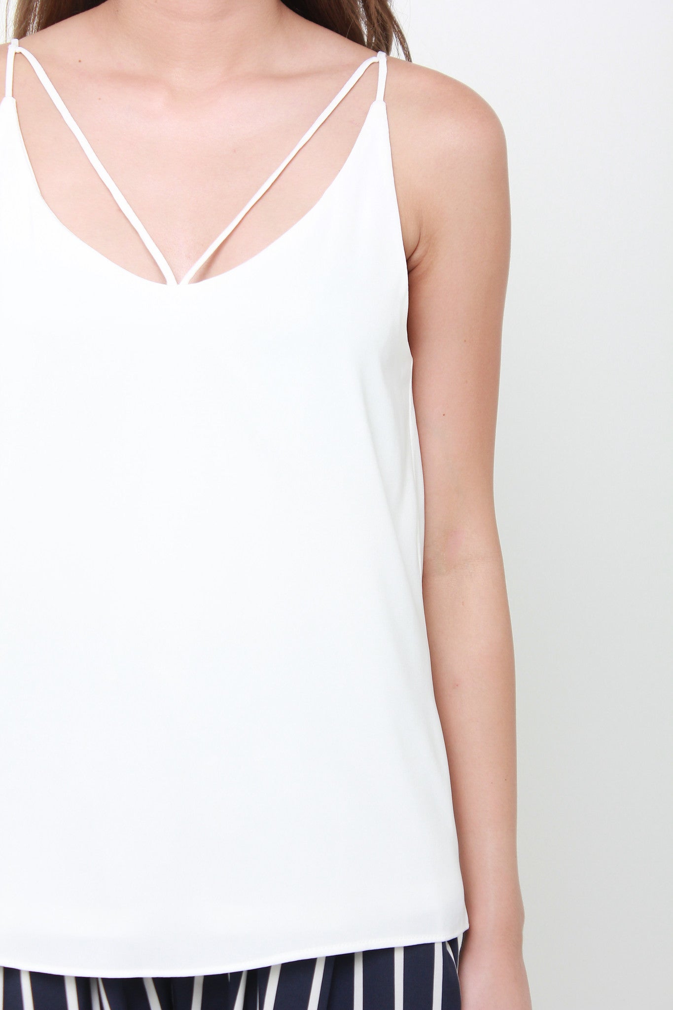 Carin T-Back Top in White