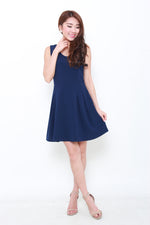 Load image into Gallery viewer, Milena Textured Back Cut Out Dress in Blue
