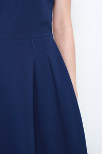 Milena Textured Back Cut Out Dress in Blue