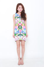 Load image into Gallery viewer, Chrystal Tropical Bodycon Dress
