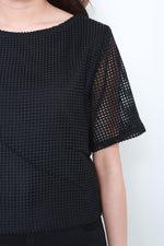 Load image into Gallery viewer, Perla Net Crochet Top in Black
