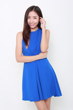 Load image into Gallery viewer, Chelsea Pleated Skater Dress in Blue
