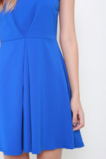 Load image into Gallery viewer, Chelsea Pleated Skater Dress in Blue
