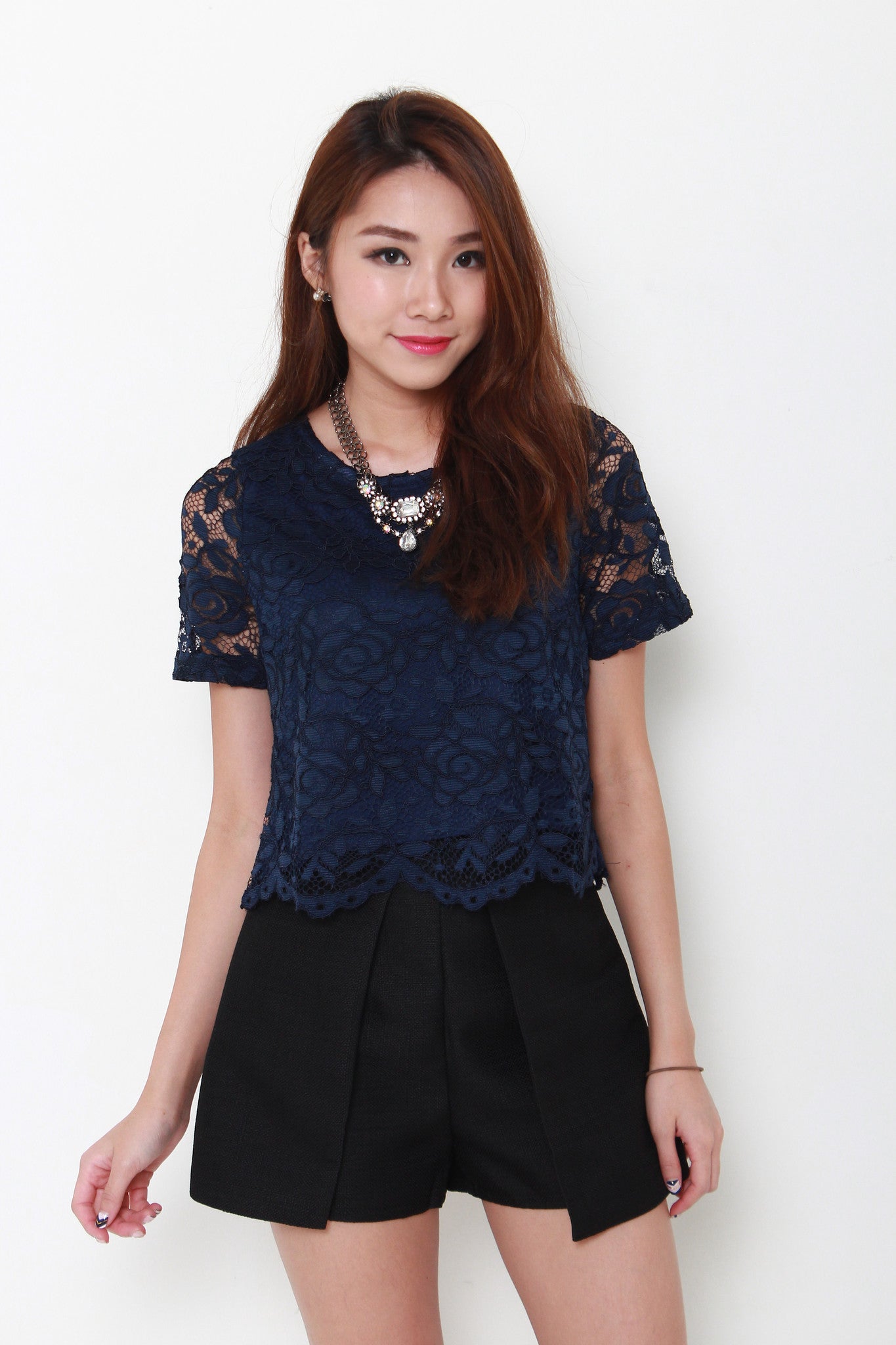 Barbie Lace Top in Navy