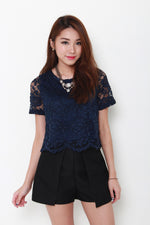 Load image into Gallery viewer, Barbie Lace Top in Navy
