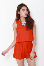 Load image into Gallery viewer, Sonia Tweed Layer Skorts in Orange
