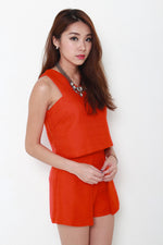 Load image into Gallery viewer, Sonia Tweed Layer Skorts in Orange
