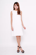 Load image into Gallery viewer, Celeste Layer Curve Hem Dress in White
