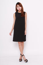 Load image into Gallery viewer, Celeste Layer Curve Hem Dress in Black
