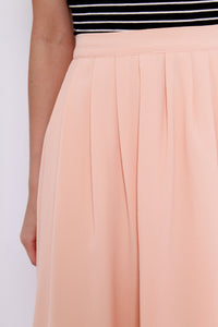 Ivy Texture Midi Skirt in Nude