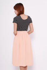 Load image into Gallery viewer, Ivy Texture Midi Skirt in Nude
