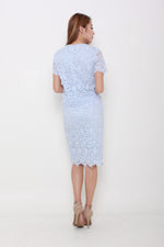 Load image into Gallery viewer, Athena Crochet Pencil Skirt in Blue
