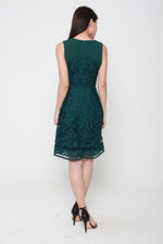 Load image into Gallery viewer, Luna Panel Lace Dress in Forest Green
