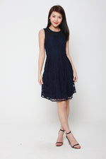 Load image into Gallery viewer, Luna Panel Lace Dress in Navy
